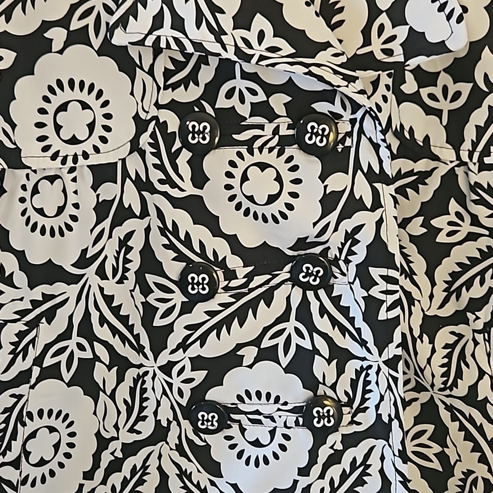 DOLLHOUSE Monochrome Floral Double Breasted Swing Jacket Size 10/12 - Picture 4 of 8